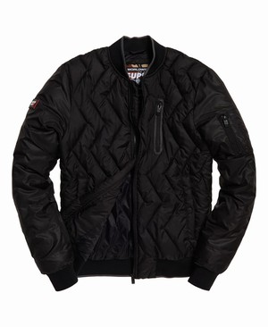 Superdry Zig Zag Quilt Bomber Férfi Kabát Fekete | LXIAE6041